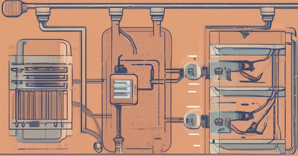 Old Stable Diffusion cover for the uv post: abstract pipes and machinery on an orange background